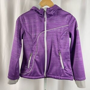 Snozu Medium 10/12 Winter Snow Jacket Fleece Hooded Thumb Holes Warm Soft Shell